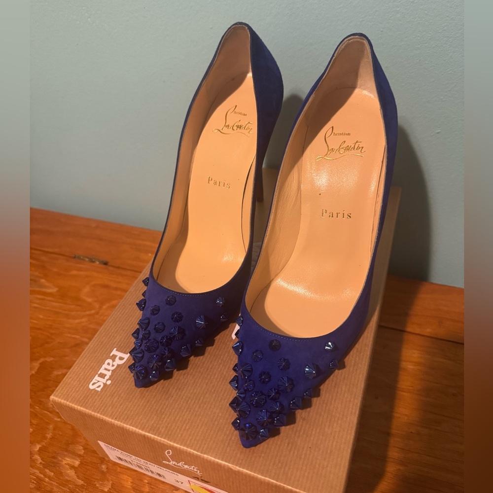 Christian Louboutin Blue Heels with Elegant Design